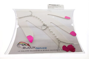 Bracciale baciamano acciaio con filo perle e cuore