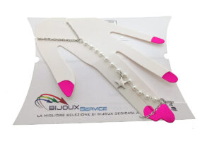 Bracciale baciamano acciaio con filo perle e stella
