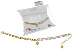 Bracciale maglia acciaio e baguette cristallo