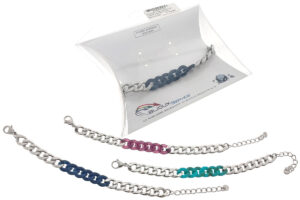 Bracciale multifilo acciaio con ciondoli cuore