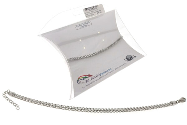 Bracciale acciaio uomo maglia acciaio quadrata mm. 3