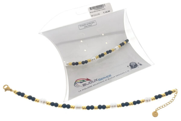 Bracciale acciaio e perle