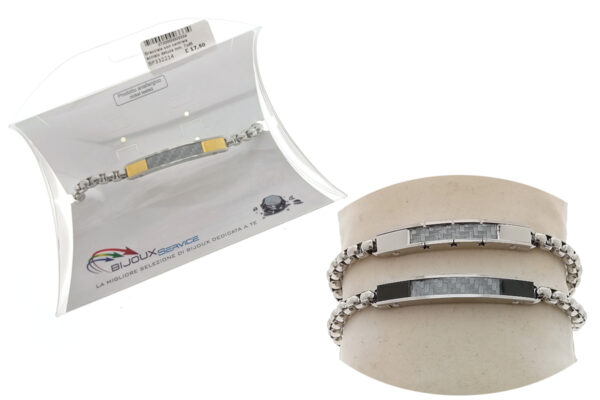 Bracciale con centrale acciaio deluxe mm. 7x45
