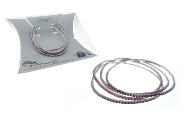 Bracciale sottile strass 4 fili strass