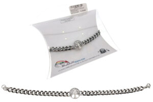Bracciale acciaio uomo con centrale albero