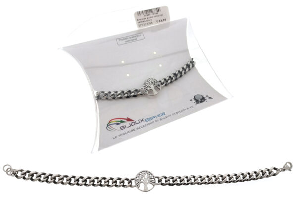 Bracciale acciaio uomo con centrale albero