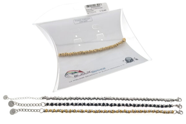 Bracciale rondelle acciaio intrecciato