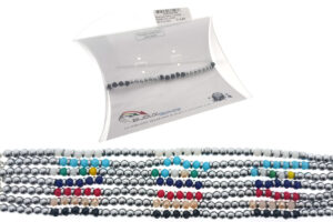 Bracciale sfere e rondelle acciaio con cristalli