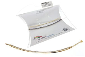 Bracciale 2 fili tennis con maglia piatta - ACCIAIO 316L