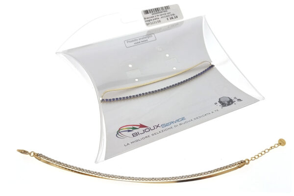 Bracciale 2 fili tennis con maglia piatta - ACCIAIO 316L