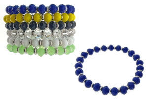 Bracciale cristalli e rondelle acciaio elasticizzato