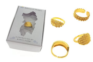 Anello tradizionale sardo regolabile in metallo dorato