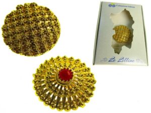 Spilla in metallo dorato