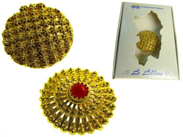 Spilla in metallo dorato