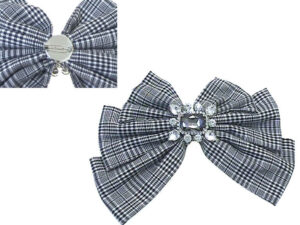 Spilla fiocco scozzese con cristalli centrali