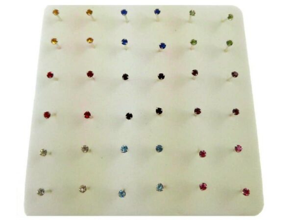 Nasino micro strass colorato mm. 0,7 graff. box pz.36
