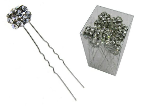 Forcella metallo cubo strass box pz. 12