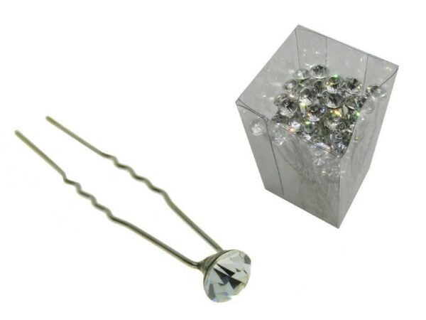 Forcella metallo strass box pz. 24
