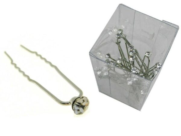 Forcella metallo strass piccolo box pz. 24