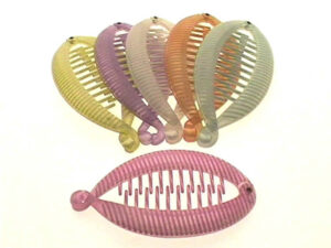 Fermacoda pesce pastello rigato glitter
