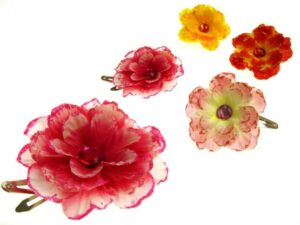 Clic clac fiore tessuto strass cm. 5