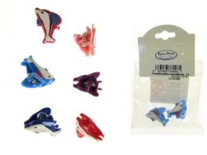Pinzetta delfino colorata cm. 1,5 blister pz. 2