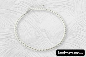 Collana perle mm. 6 chiusura acciaio