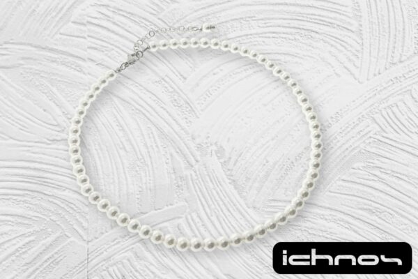 Collana perle mm. 6 chiusura acciaio
