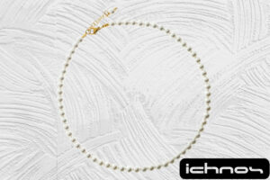 Collana perle mm. 6 chiusura acciaio dorata