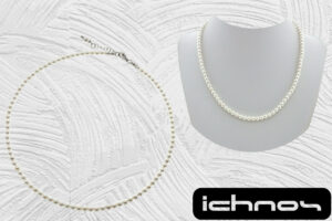 Collana perle mm. 4 chiusura acciaio