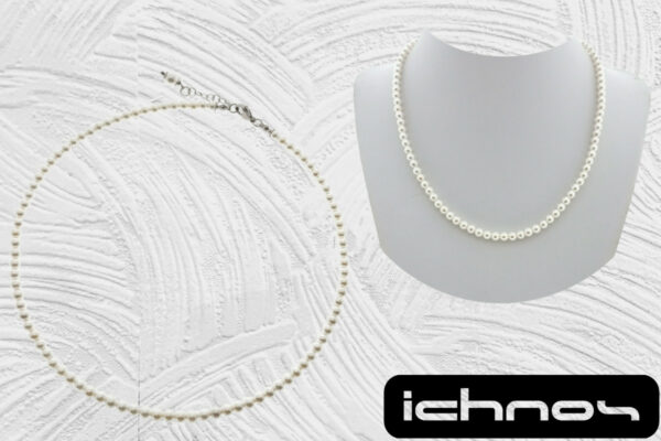 Collana perle mm. 4 chiusura acciaio