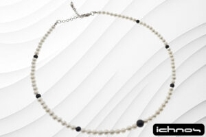 Collana perle mm. 4 con 7 perle onice