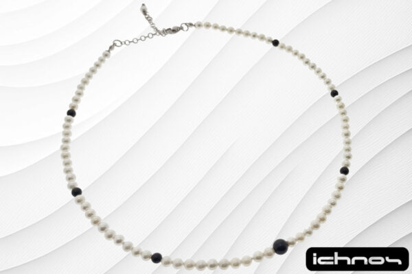 Collana perle mm. 4 con 7 perle onice