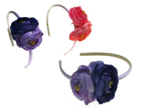 Cerchietto con 2 fiori colorato