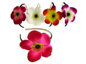 Cerchietto con fiore tessuto colorato
