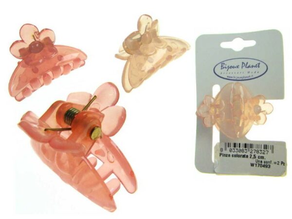 Pinza colorata 2,5 cm. blister pz. 2