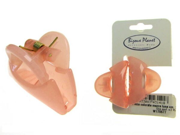 Pinza mezza luna colorata cm. 3,5 blister pz. 2
