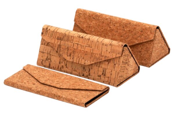 Custodia per occhiali rigida pieghevole rivestimento sughero cm. 16x7x6,5