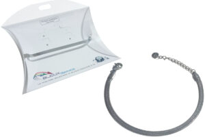 Bracciale acciaio maglia piatta 4 mm.