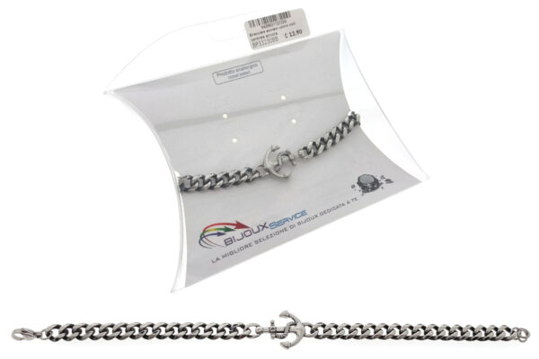 Bracciale acciaio uomo con centrale ancora