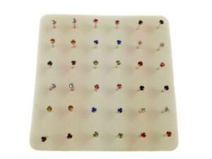 Nasino medio strass colorato mm. 0,9 box pz.36
