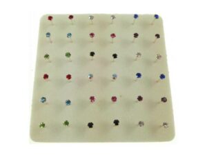 Nasino grande strass colorato mm. 1,2 box pz.36