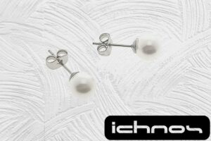 Orecchino perno acciaio con perla mm. 6