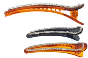 Becco acrilico con strass demy e nero cm. 9,5
