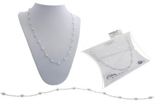 Catenina acciaio e perle 3 mm lunghezza 50 cm
