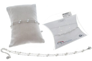 Bracciale 2 fili acciaio con perline 3 mm