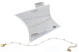 Bracciale catenina acciaio dorato con perline 3 mm