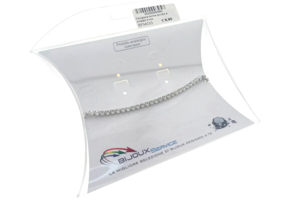 Cavigliera tennis acciaio e cristalli 3 mm