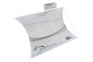 Cavigliera 2 fili tennis acciaio cristalli 3 mm e maglia tubolare 1 mm.