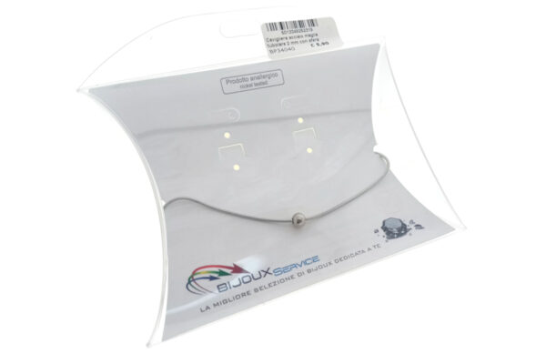 Cavigliera acciaio maglia tubolare 2 mm con sfera